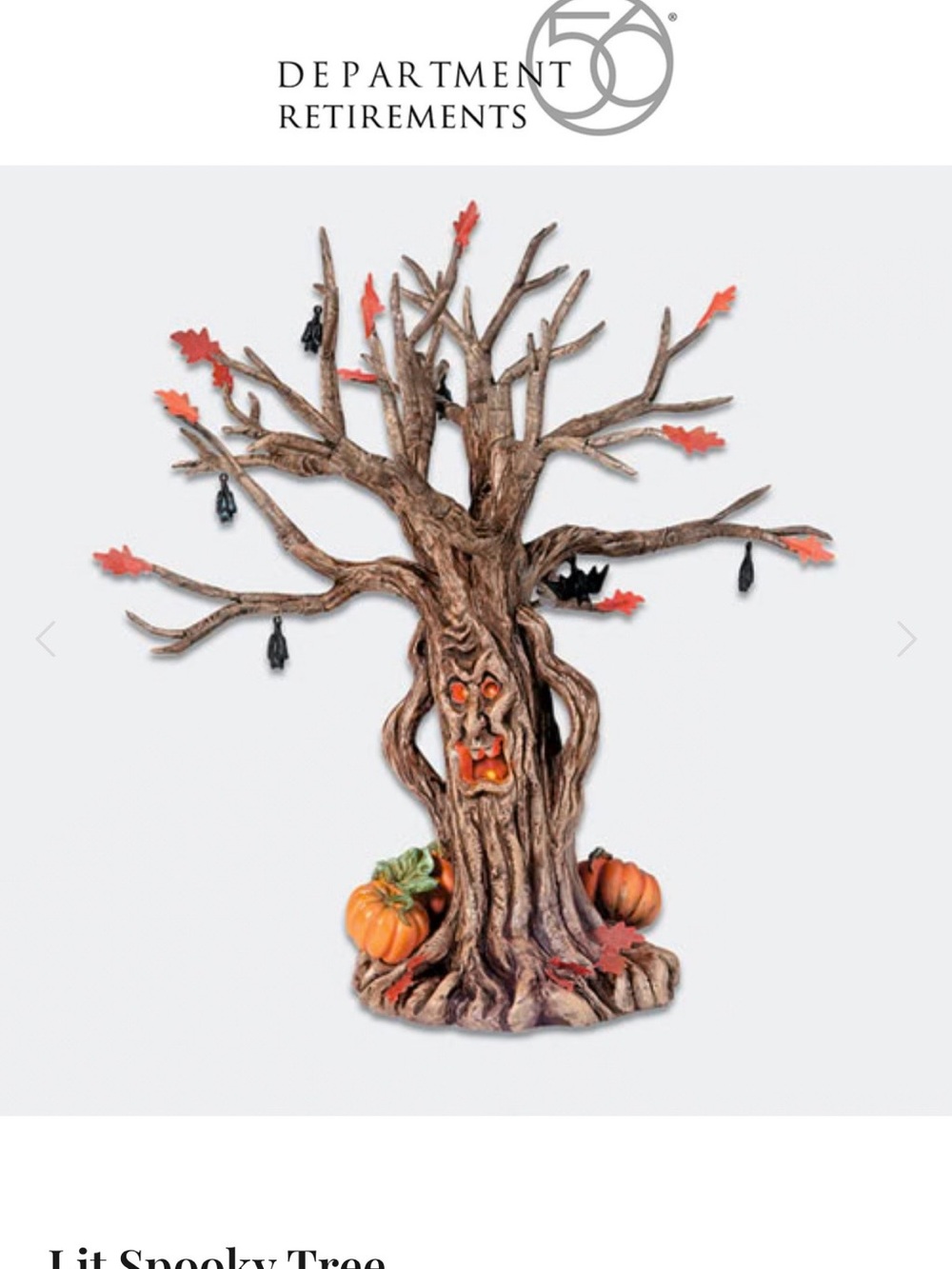 Retired Department 56 Village Halloween Lit Spooky Tree SKU 52896-excellent